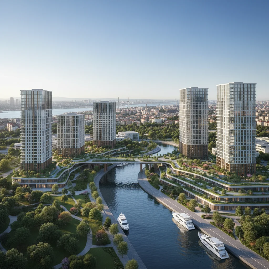 modern konut kompleksi istanbul kanal bölgesi