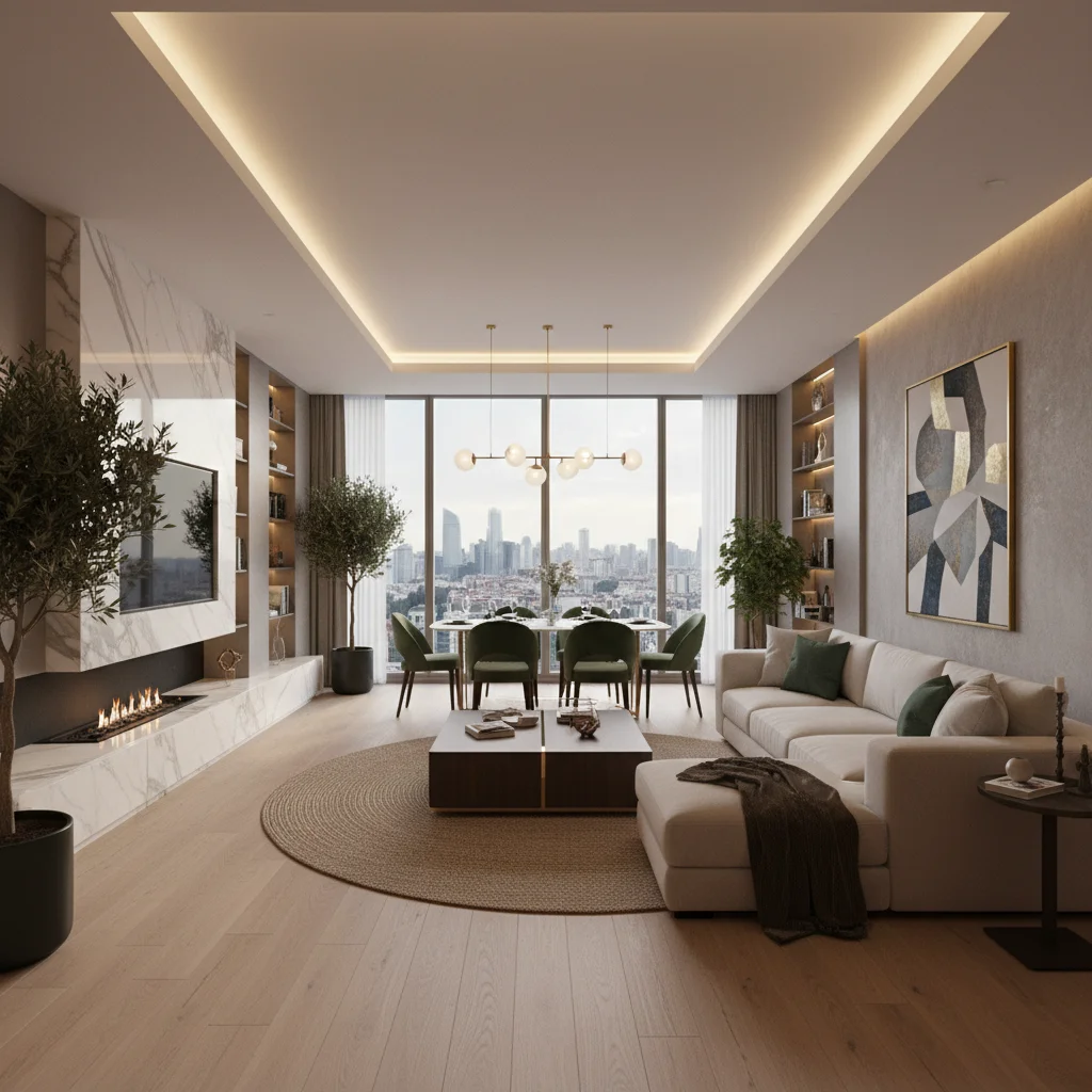 أتاشهير شقة فاخرة حديثة تصميم داخلي