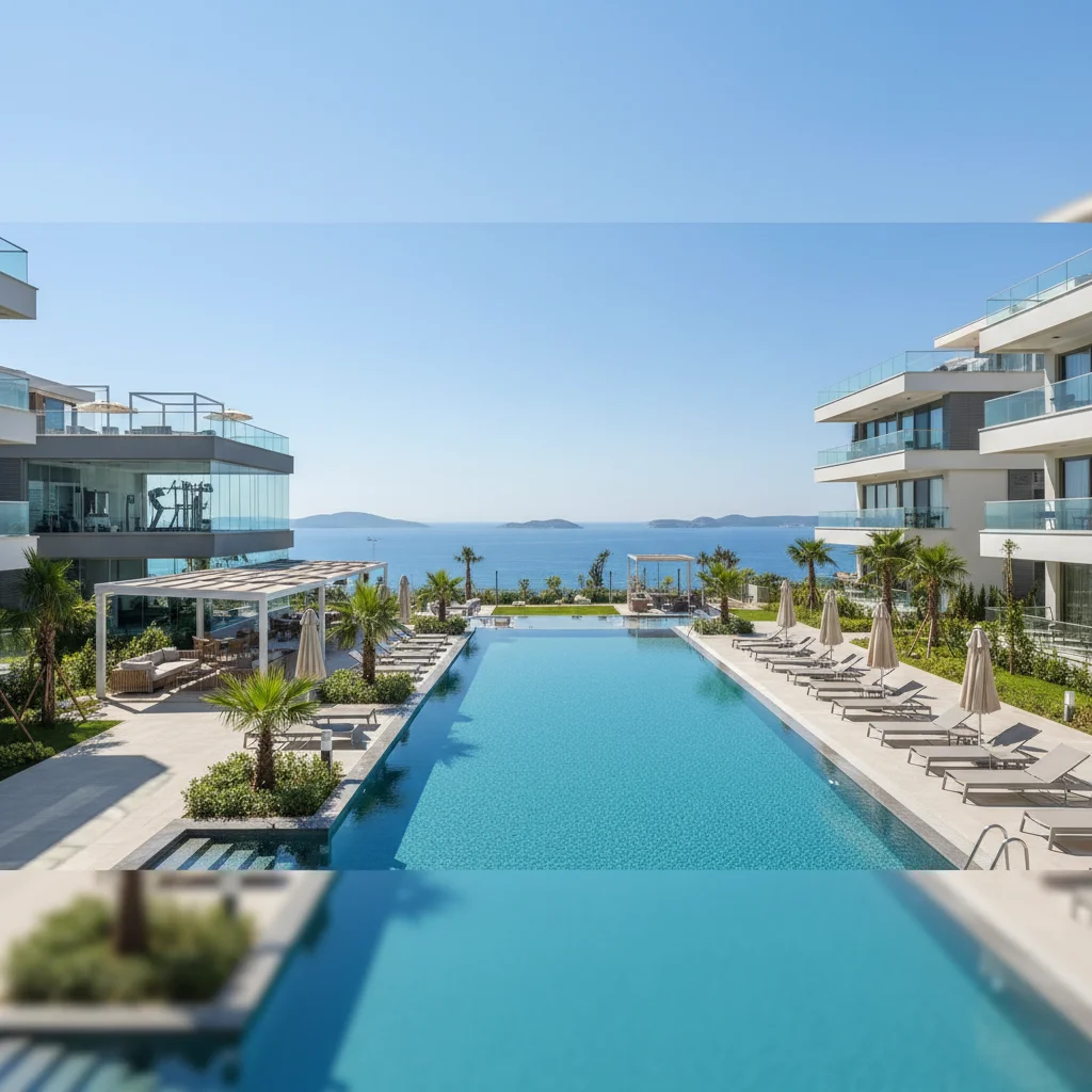 turkey apartment complex pool sea view amenities