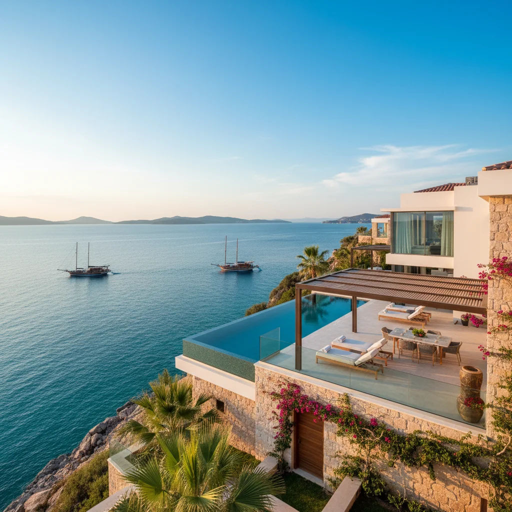 luxury coastal villa turkey sea view