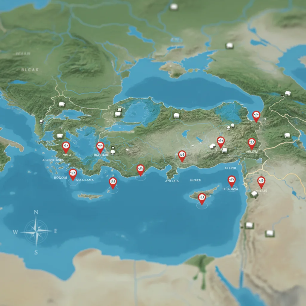turkey villa location map
