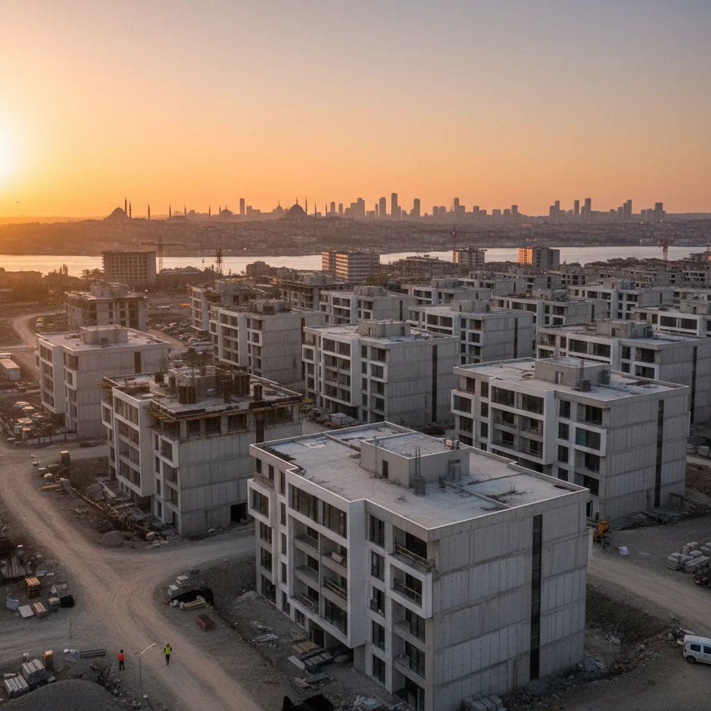 modern affordable housing complex istanbul construction site