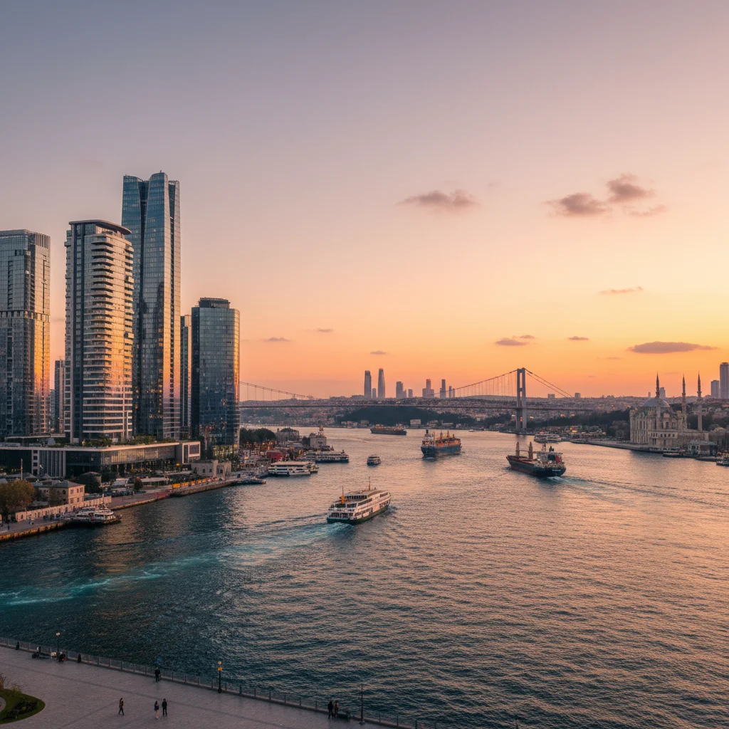 modern istanbul bosphorus skyline