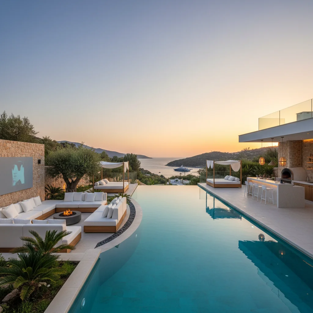 bodrum turkbuku luxury villa entertainment area